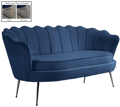 Gardenia Navy Velvet Loveseat - Furniture Stars (Chicago, IL)