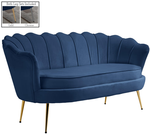 Gardenia Navy Velvet Loveseat - Furniture Stars (Chicago, IL)