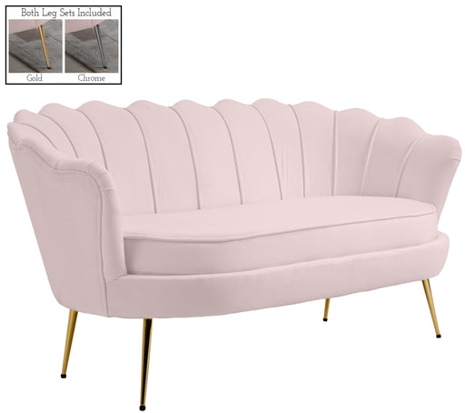 Gardenia Pink Velvet Loveseat - Furniture Stars (Chicago, IL)