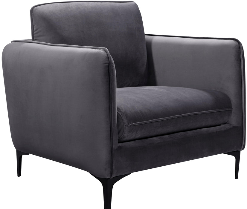 Poppy Grey Velvet Chair - Furniture Stars (Chicago, IL)