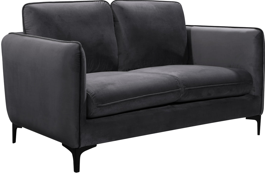 Poppy Grey Velvet Loveseat - Furniture Stars (Chicago, IL)