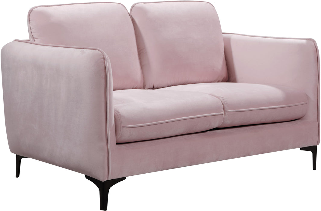 Poppy Pink Velvet Loveseat - Furniture Stars (Chicago, IL)