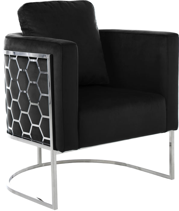 Casa Black Velvet Chair - Furniture Stars (Chicago, IL)
