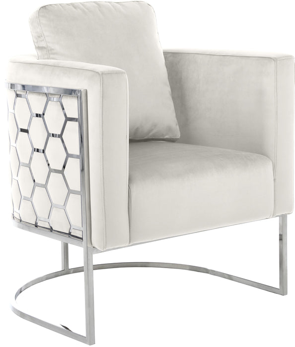 Casa Cream Velvet Chair - Furniture Stars (Chicago, IL)