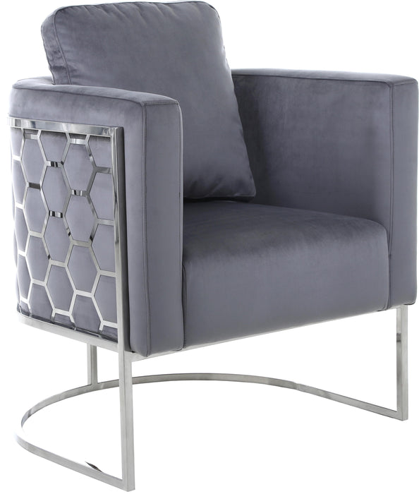 Casa Grey Velvet Chair - Furniture Stars (Chicago, IL)