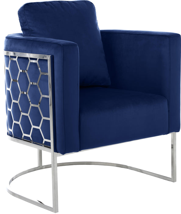 Casa Navy Velvet Chair - Furniture Stars (Chicago, IL)