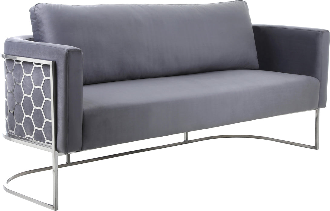 Casa Grey Velvet Sofa - Furniture Stars (Chicago, IL)