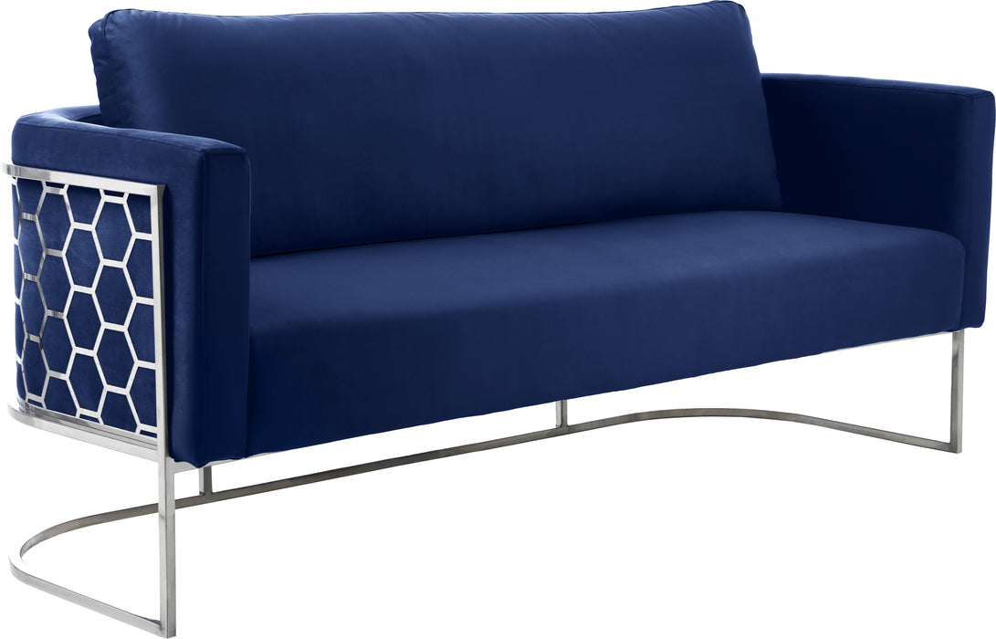 Casa Navy Velvet Sofa - Furniture Stars (Chicago, IL)