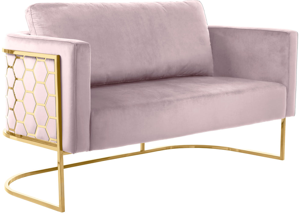 Casa Pink Velvet Loveseat - Furniture Stars (Chicago, IL)