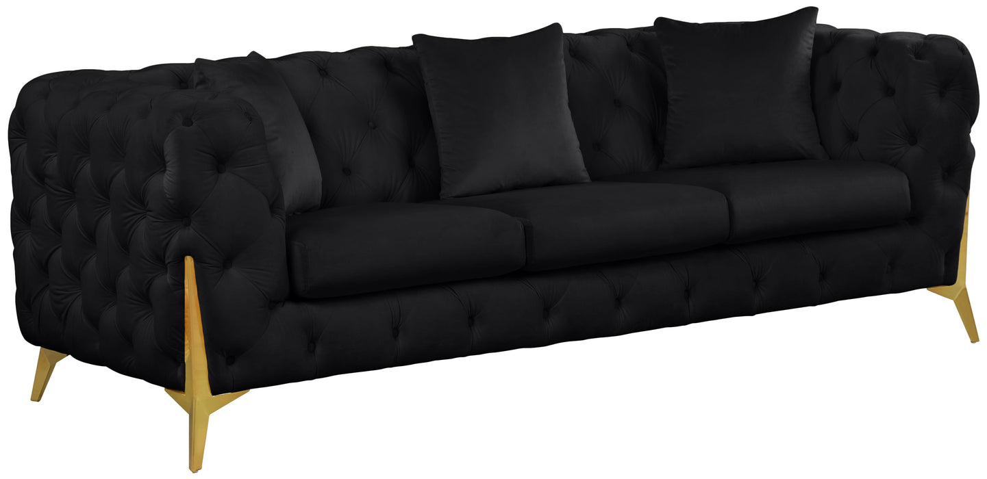 Kingdom Black Velvet Sofa - Furniture Stars (Chicago, IL)