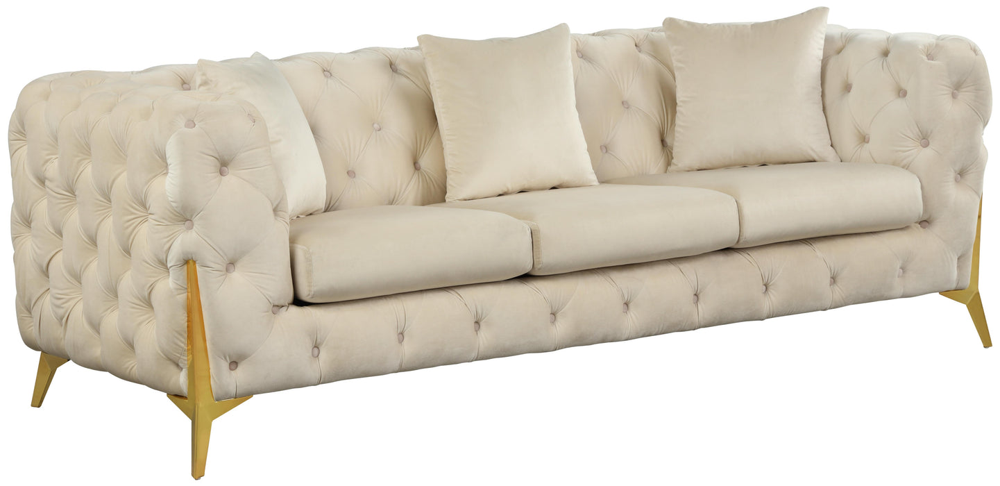 Kingdom Cream Velvet Sofa - Furniture Stars (Chicago, IL)