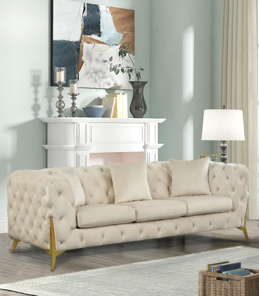 Kingdom Cream Velvet Sofa - Furniture Stars (Chicago, IL)