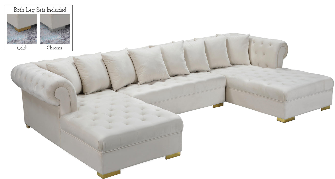 Presley Cream Velvet 3pc. Sectional - Furniture Stars (Chicago, IL)