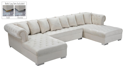 Presley Cream Velvet 3pc. Sectional - Furniture Stars (Chicago, IL)