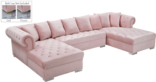Presley Pink Velvet 3pc. Sectional - Furniture Stars (Chicago, IL)