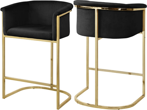 Donatella Black Velvet Stool - Furniture Stars (Chicago, IL)