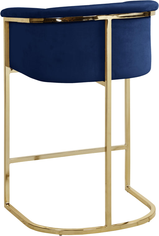 Donatella Navy Velvet Stool - Furniture Stars (Chicago, IL)