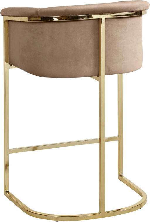 Donatella Beige Velvet Stool - Furniture Stars (Chicago, IL)