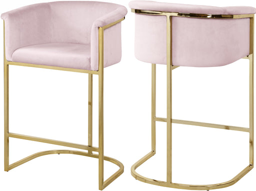 Donatella Pink Velvet Stool - Furniture Stars (Chicago, IL)