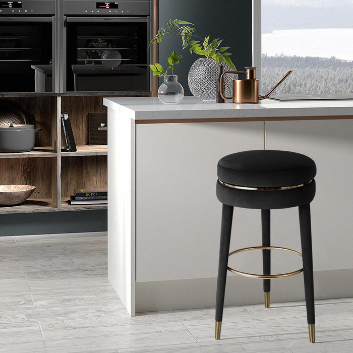 Coral Black Velvet Counter Stool - Furniture Stars (Chicago, IL)
