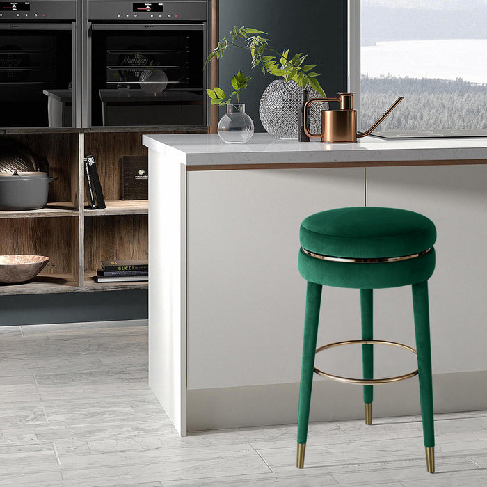 Coral Green Velvet Counter Stool - Furniture Stars (Chicago, IL)