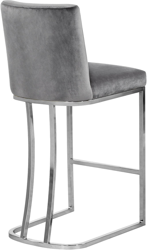 Heidi Grey Velvet Stool - Furniture Stars (Chicago, IL)