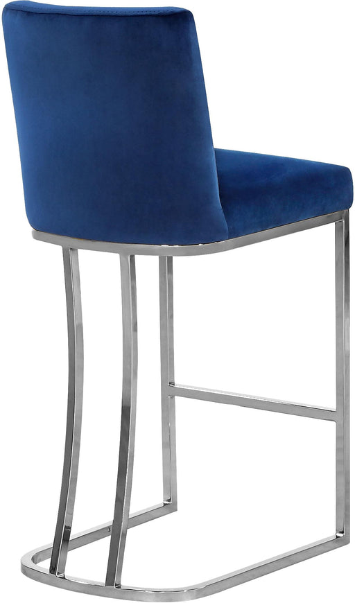 Heidi Navy Velvet Stool - Furniture Stars (Chicago, IL)