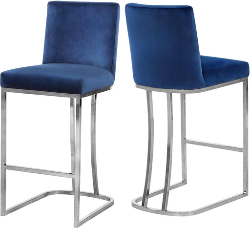 Heidi Navy Velvet Stool - Furniture Stars (Chicago, IL)