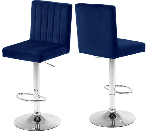 Joel Navy Velvet Adjustable Stool - Furniture Stars (Chicago, IL)