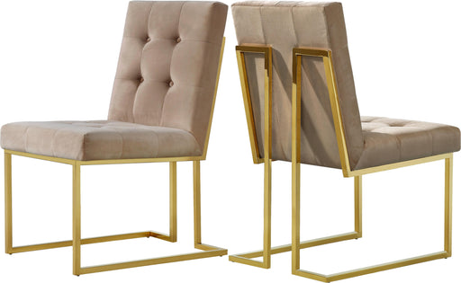 Pierre Beige Velvet Dining Chair - Furniture Stars (Chicago, IL)