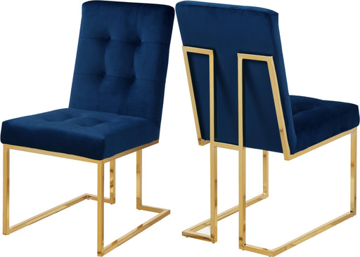 Pierre Navy Velvet Dining Chair - Furniture Stars (Chicago, IL)