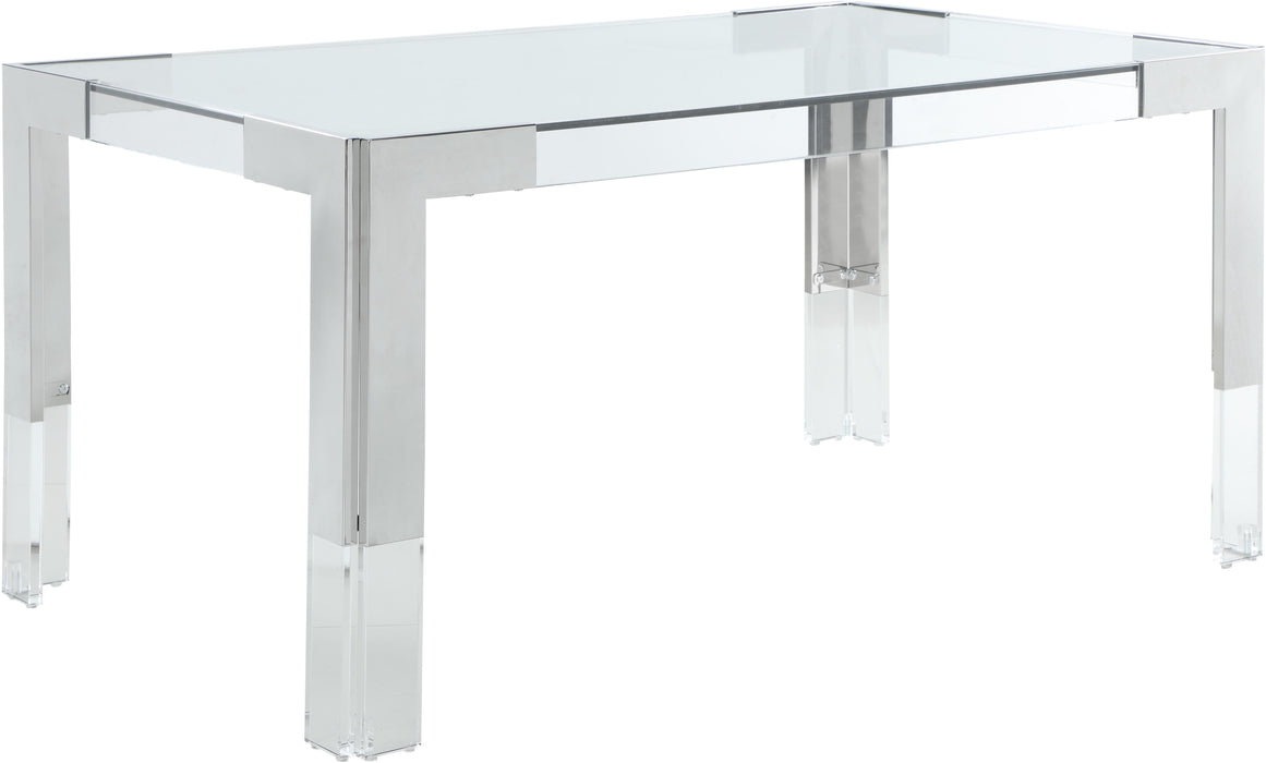 Casper Rich Chrome Dining Table - Furniture Stars (Chicago, IL)