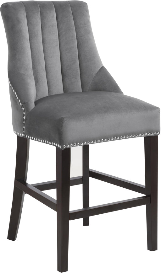 Oxford Grey Velvet Stool - Furniture Stars (Chicago, IL)