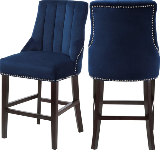 Oxford Navy Velvet Stool - Furniture Stars (Chicago, IL)
