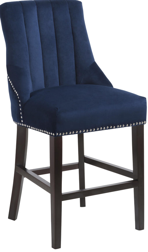 Oxford Navy Velvet Stool - Furniture Stars (Chicago, IL)