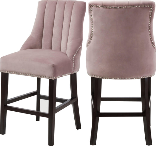 Oxford Pink Velvet Stool - Furniture Stars (Chicago, IL)