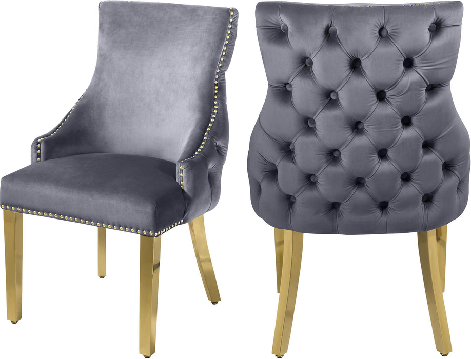 Tuft Grey Velvet Dining Chair - Furniture Stars (Chicago, IL)
