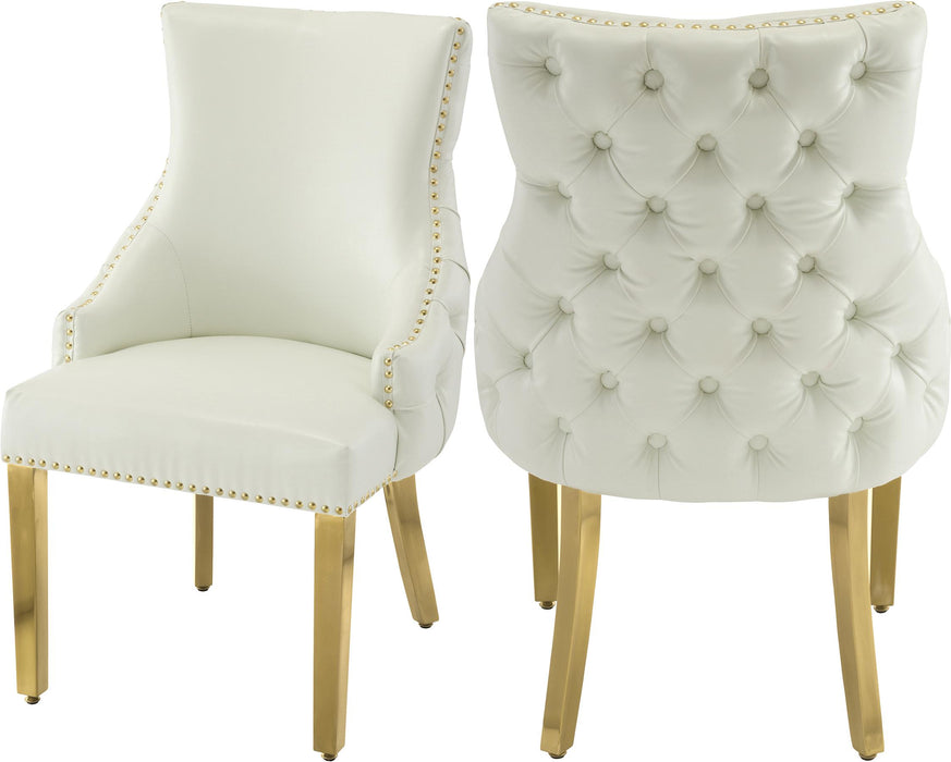 Tuft White Faux Leather Dining Chair - Furniture Stars (Chicago, IL)
