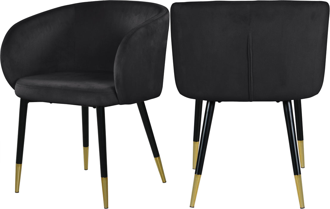 Louise Black Velvet Dining Chair - Furniture Stars (Chicago, IL)