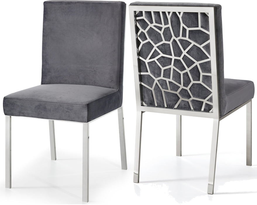 Opal Grey Velvet Dining Chair - Furniture Stars (Chicago, IL)