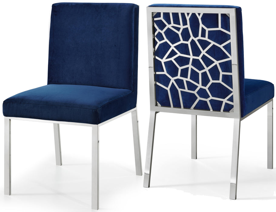 Opal Navy Velvet Dining Chair - Furniture Stars (Chicago, IL)