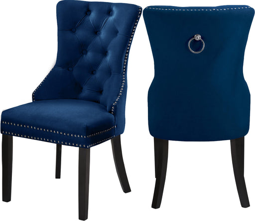 Nikki Navy Velvet Dining Chair - Furniture Stars (Chicago, IL)