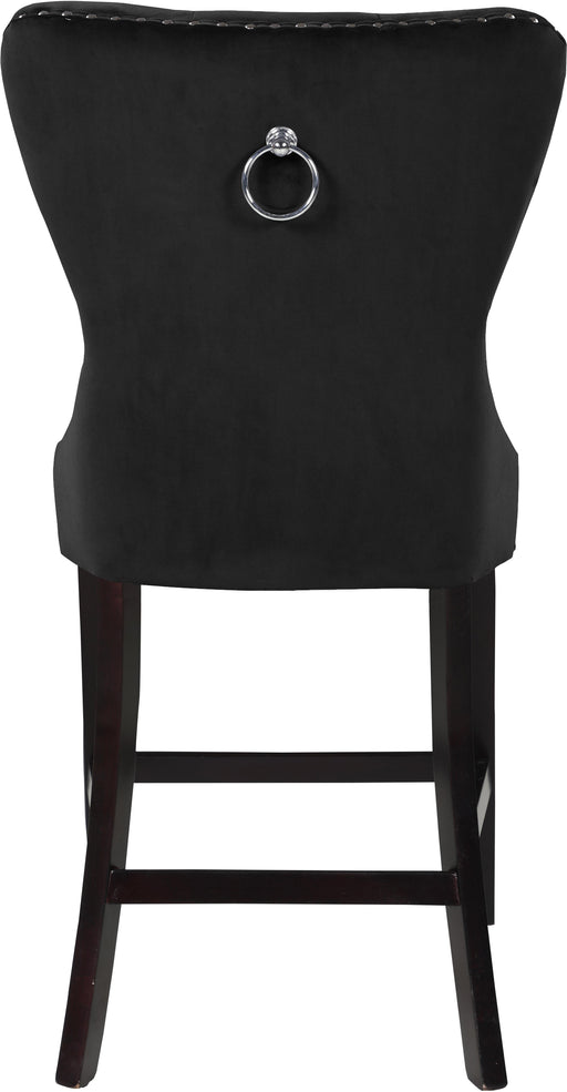 Nikki Black Velvet Stool - Furniture Stars (Chicago, IL)