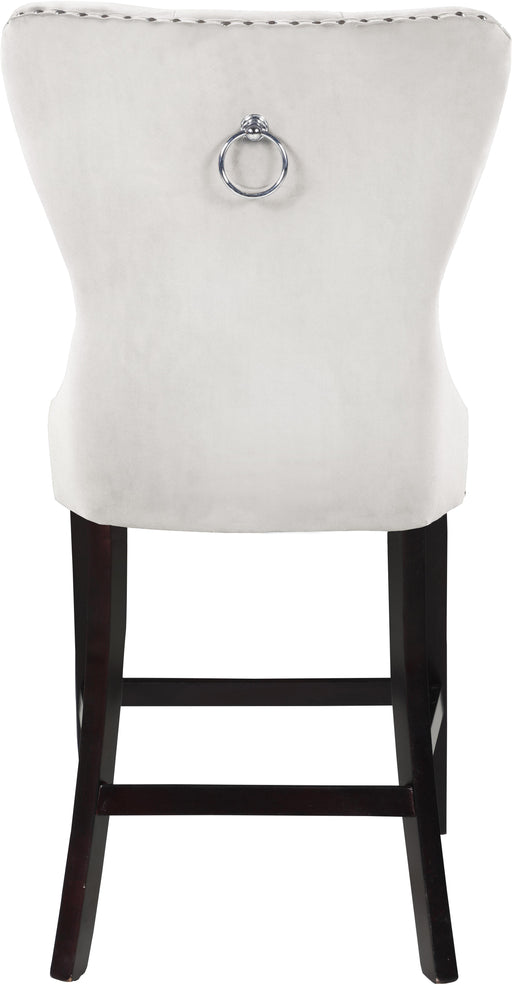 Nikki Cream Velvet Stool - Furniture Stars (Chicago, IL)