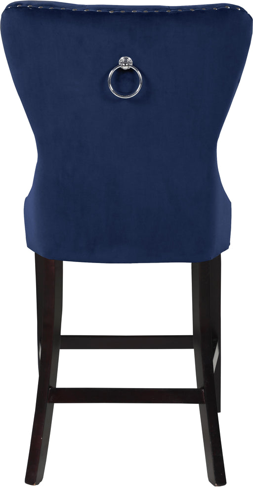 Nikki Navy Velvet Stool - Furniture Stars (Chicago, IL)