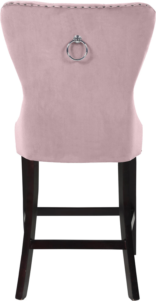 Nikki Pink Velvet Stool - Furniture Stars (Chicago, IL)