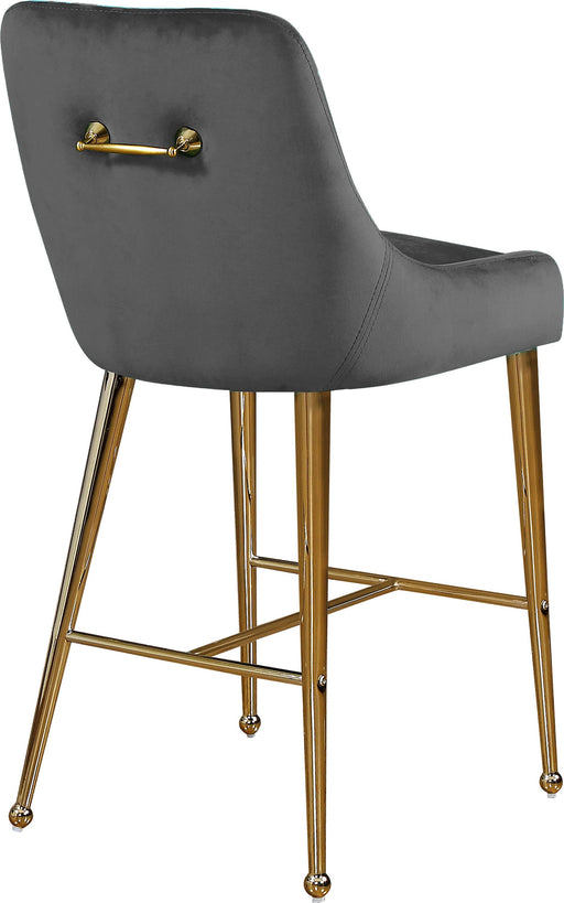 Owen Grey Velvet Stool - Furniture Stars (Chicago, IL)