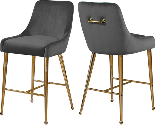 Owen Grey Velvet Stool - Furniture Stars (Chicago, IL)