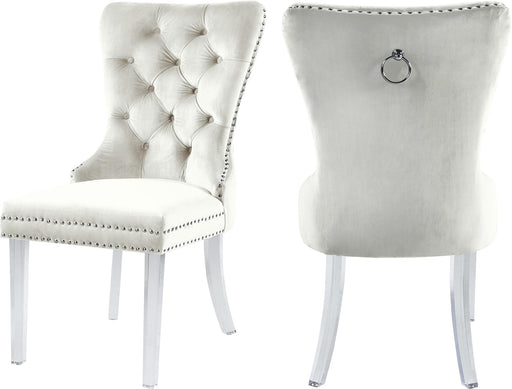 Miley Cream Velvet Dining Chair - Furniture Stars (Chicago, IL)