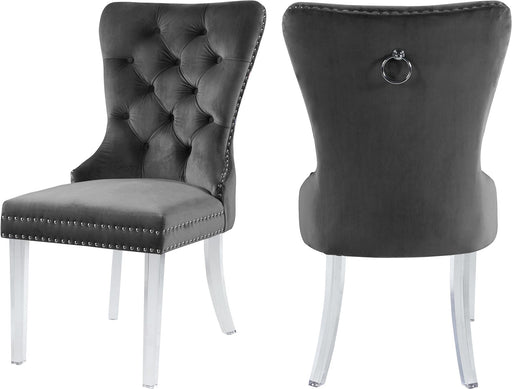 Miley Grey Velvet Dining Chair - Furniture Stars (Chicago, IL)